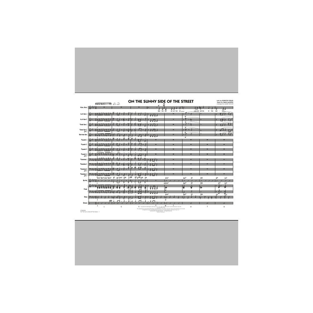 On The Sunny Side Of The Street - Conductor Score (Full Score)