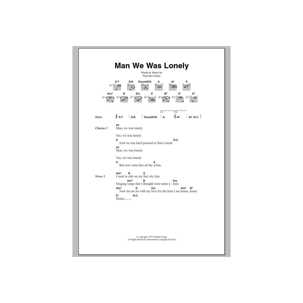 Man We Was Lonely