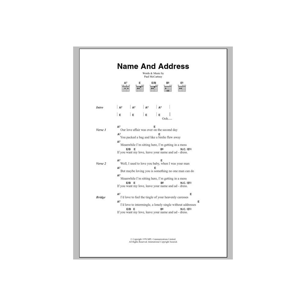 Name And Address