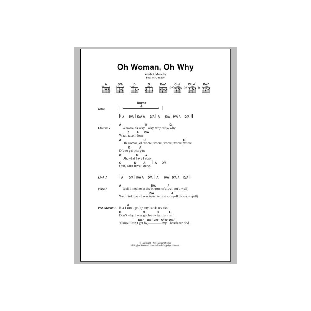 Oh Woman, Oh Why