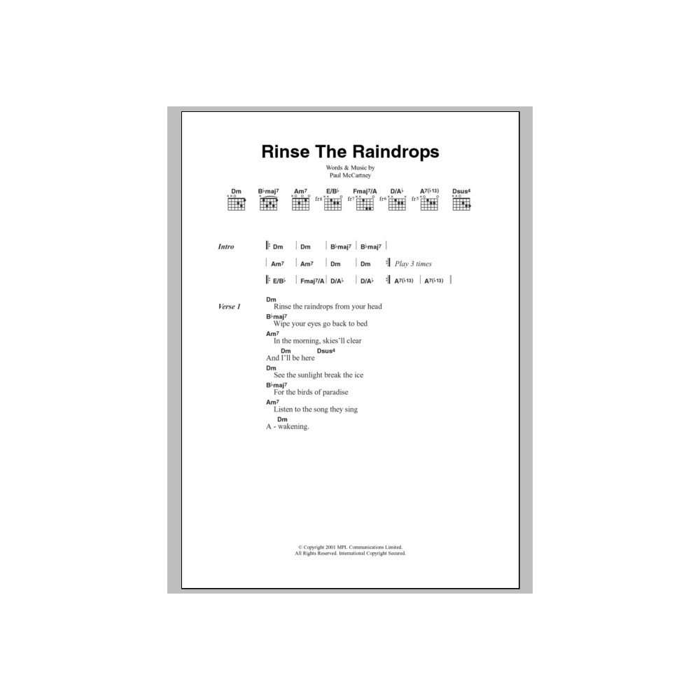Rinse The Raindrops