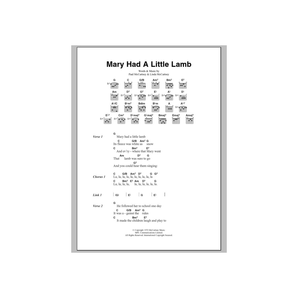 Mary Had A Little Lamb