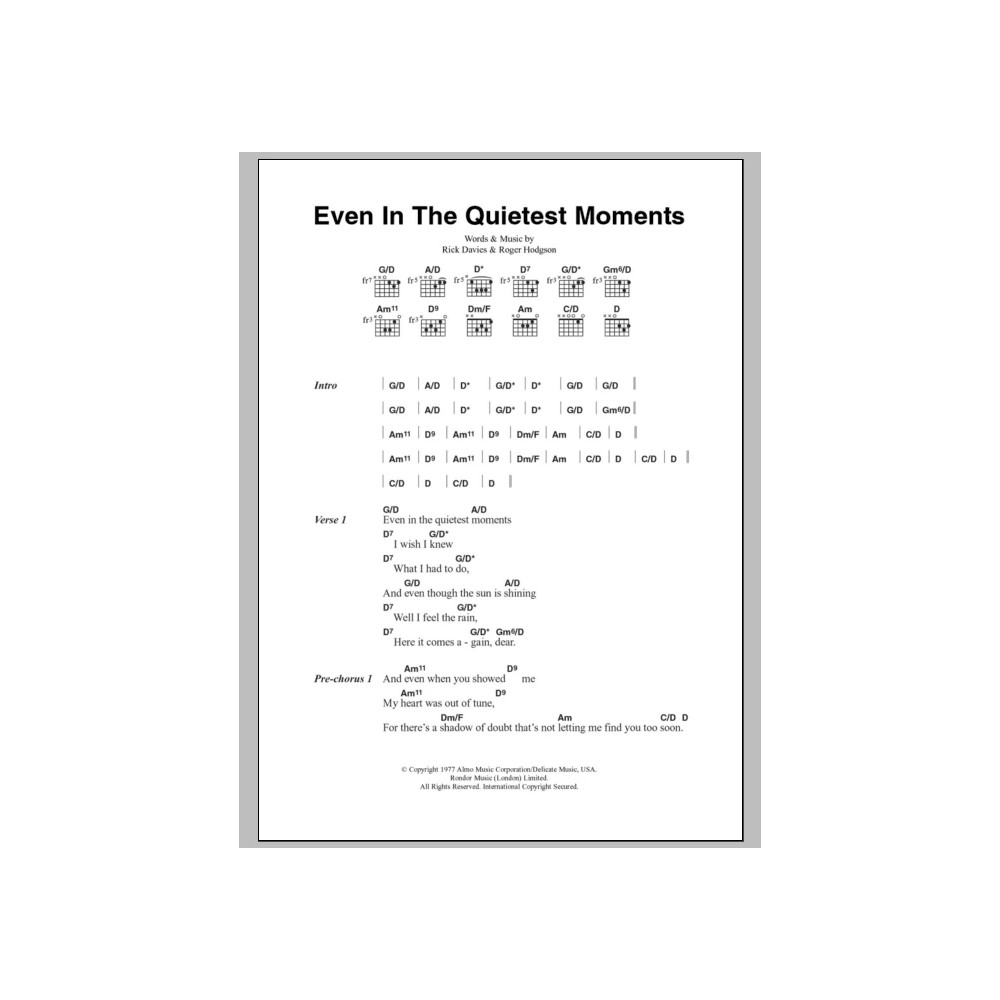 Even In The Quietest Moments