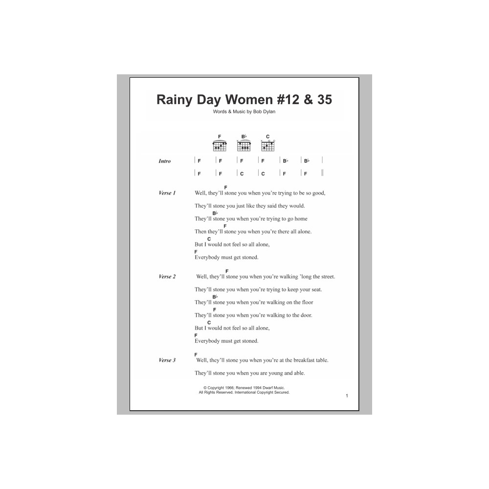 Rainy Day Women 12 & 35