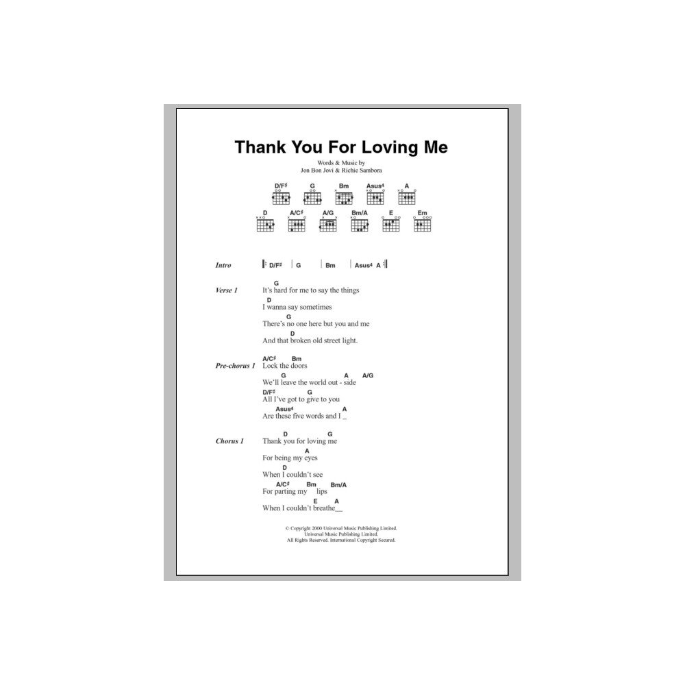 Thank You For Loving Me