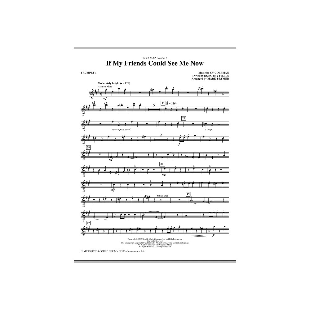 If My Friends Could See Me Now (from Sweet Charity) - Trumpet 1