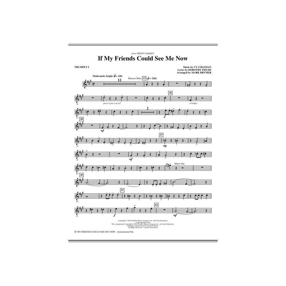 If My Friends Could See Me Now (from Sweet Charity) - Trumpet 2
