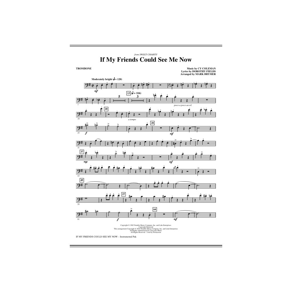 If My Friends Could See Me Now (from Sweet Charity) - Trombone