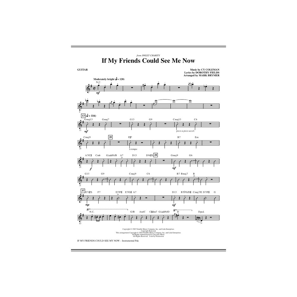 If My Friends Could See Me Now (from Sweet Charity) - Guitar