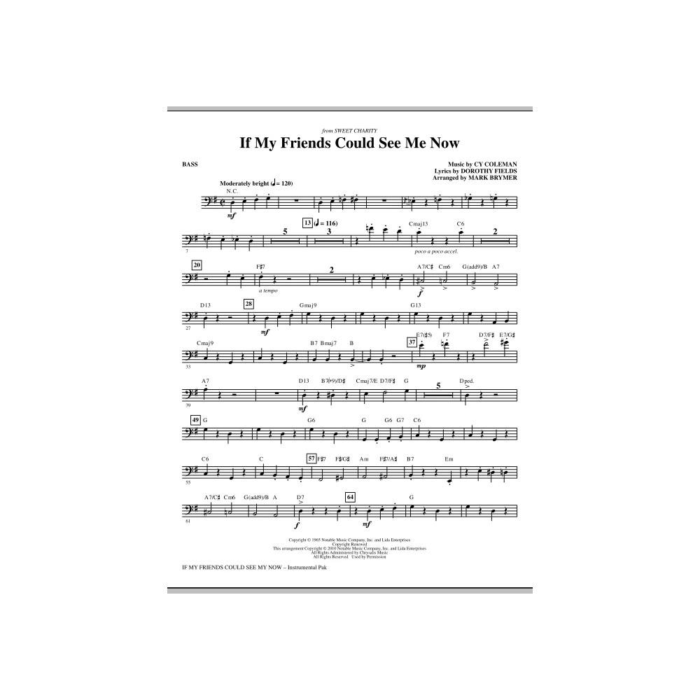 If My Friends Could See Me Now (from Sweet Charity) - Bass