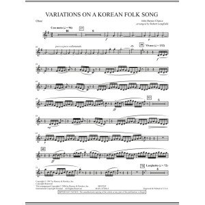 Variations on A Korean Folk Song - Oboe