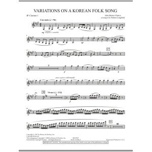 Variationen über ein koreanisches Volkslied - 1. Bb-Klarinette