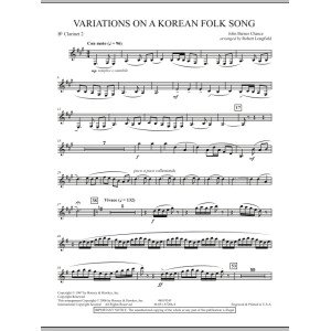 Variationen über ein koreanisches Volkslied - 2. Bb-Klarinette