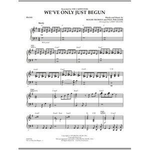 We've Only Just Begun - Piano