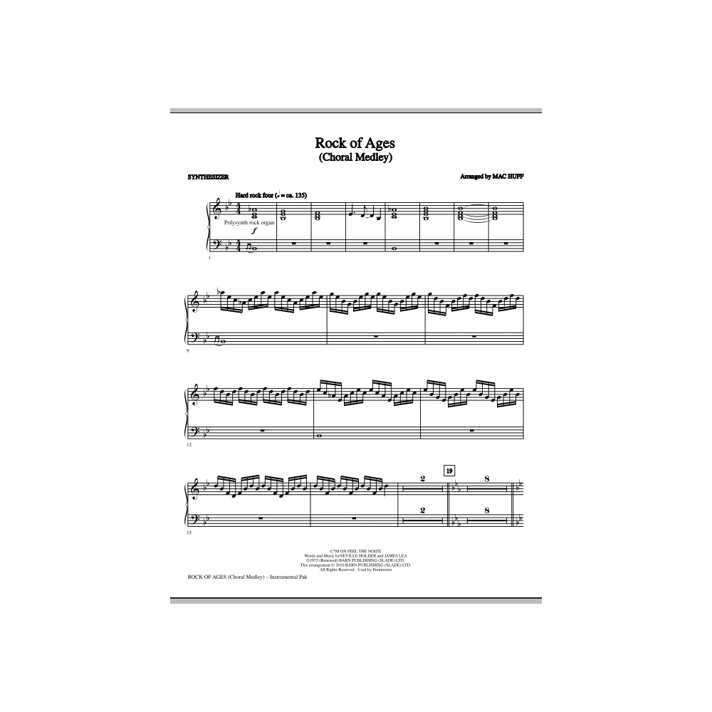 Rock Of Ages (Choral Medley) - Synthesizer
