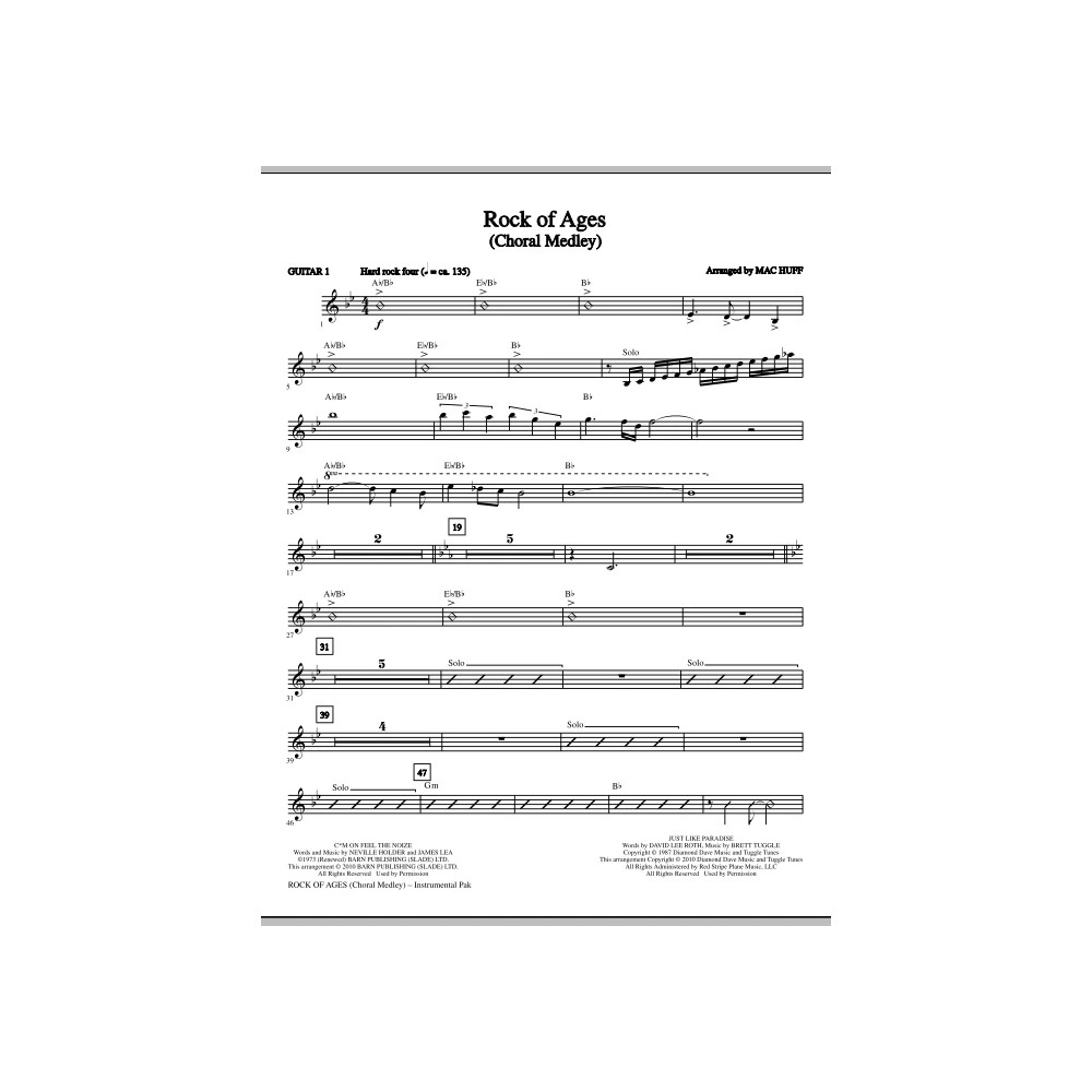 Rock Of Ages (Choral Medley) - Guitar 1