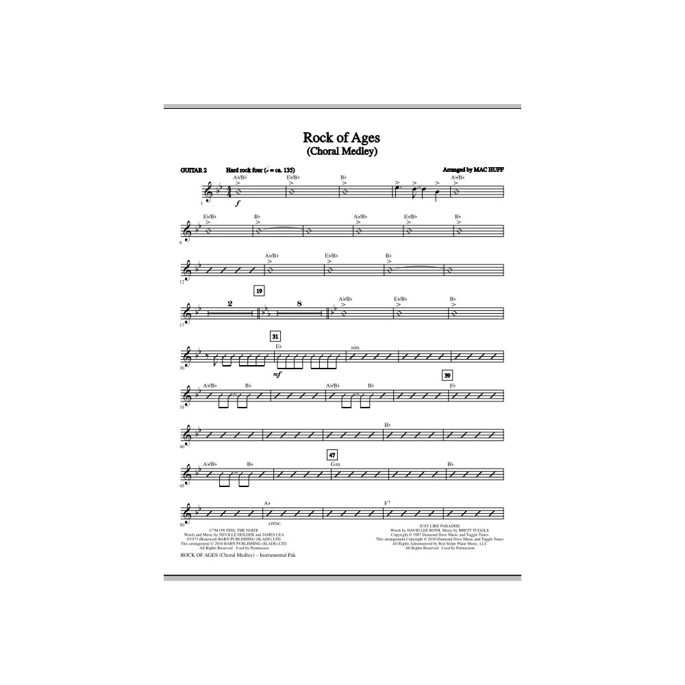 Rock Of Ages (Choral Medley) - Guitar 2