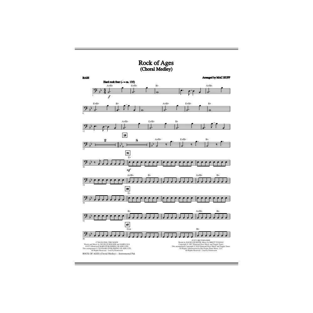 Rock Of Ages (Choral Medley) - Bass