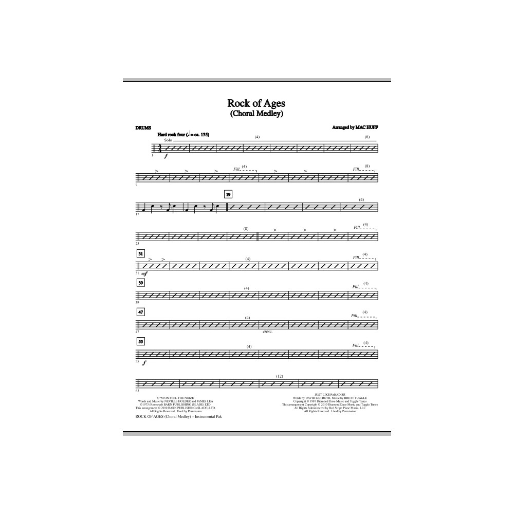 Rock Of Ages (Choral Medley) - Drums