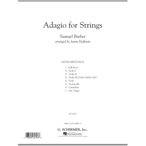 Adagio For Strings - Full Score