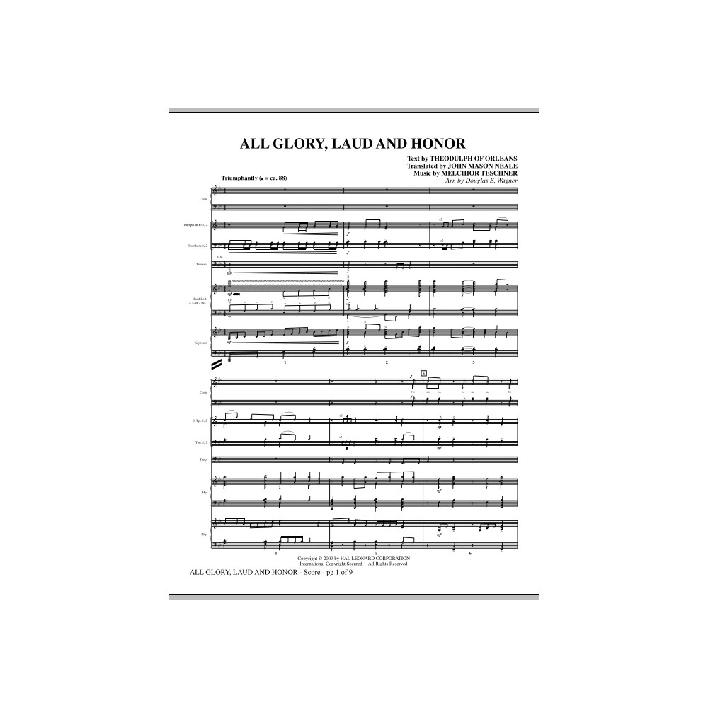 All Glory, Laud And Honor - Full Score