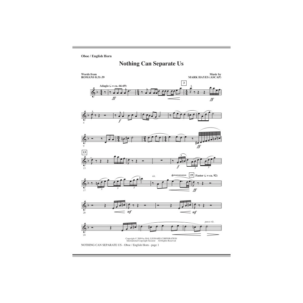 Nothing Can Separate Us - Oboe/English Horn
