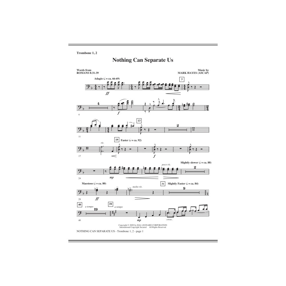 Nothing Can Separate Us - Trombone 1 & 2