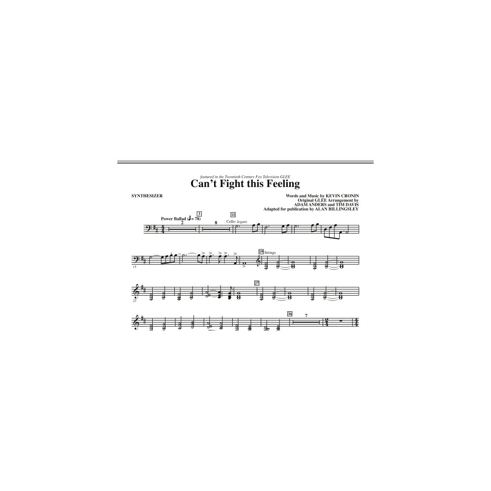 Can't Fight This Feeling (from Glee) (adapt. Alan Billingsley) - Synthesizer