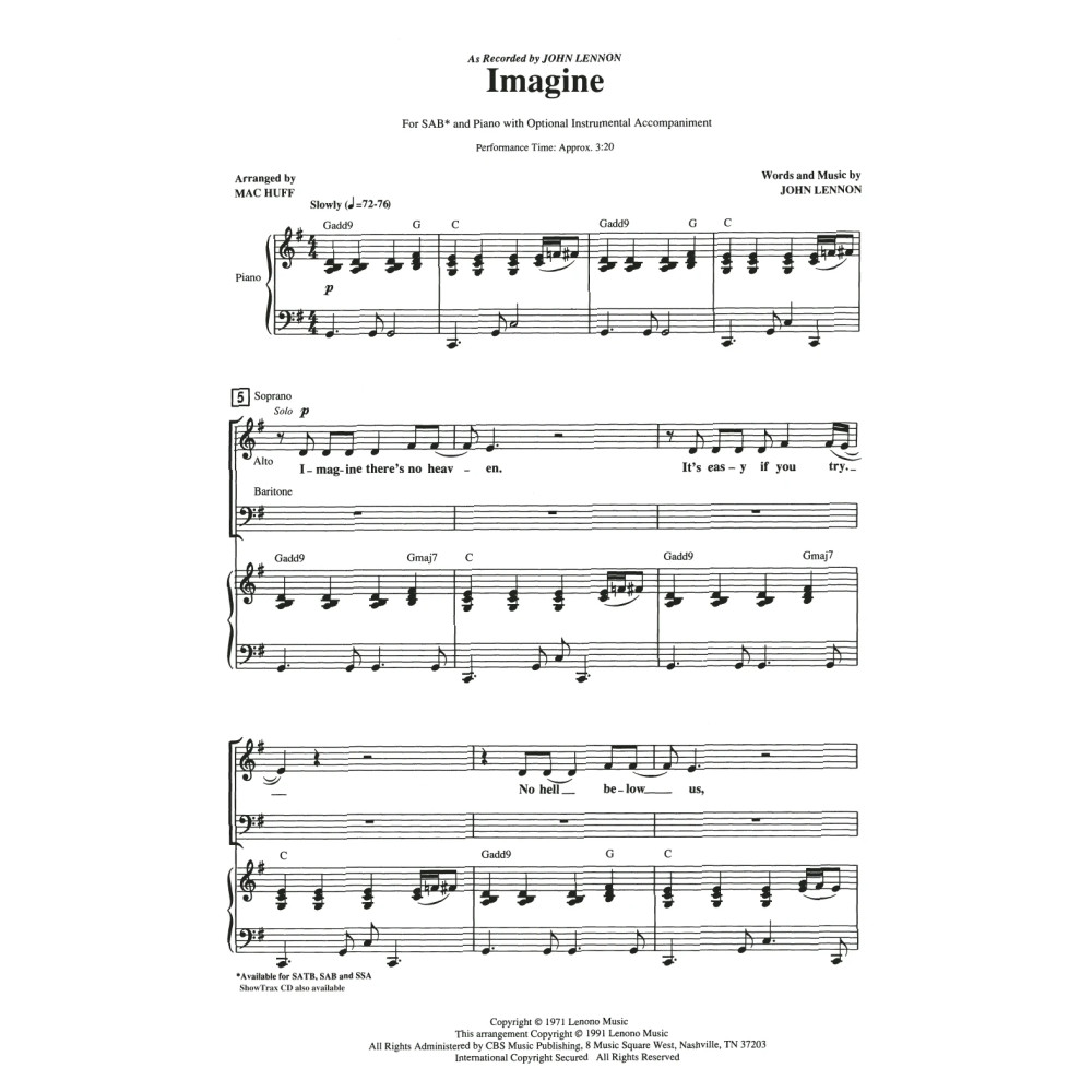 Imagine (arr. Mac Huff)