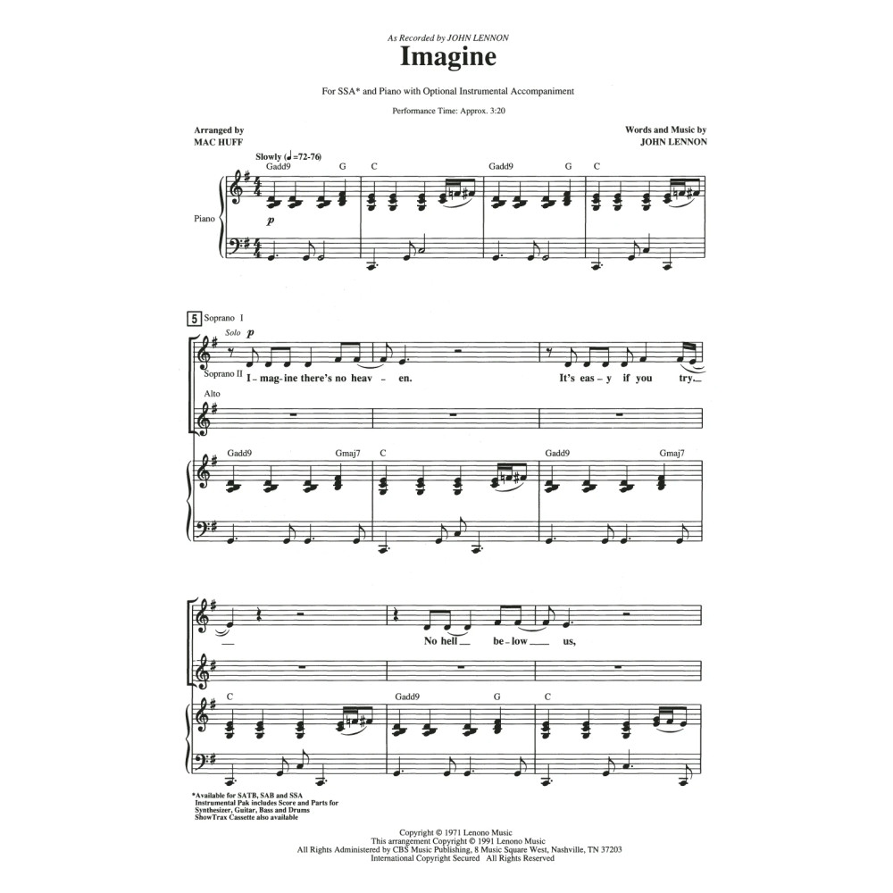 Imagine (arr. Mac Huff)