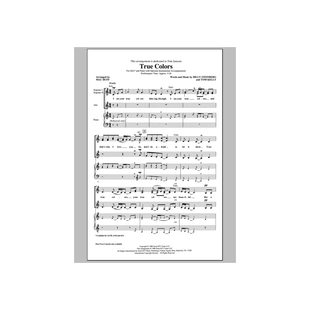 True Colors (arr. Mac Huff)