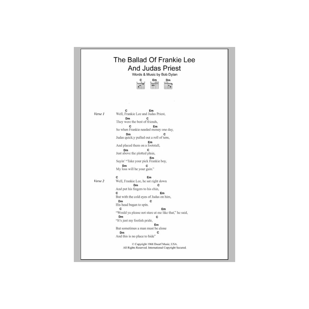 The Ballad Of Frankie Lee And Judas Priest