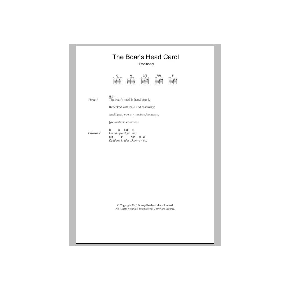 The Boar's Head Carol