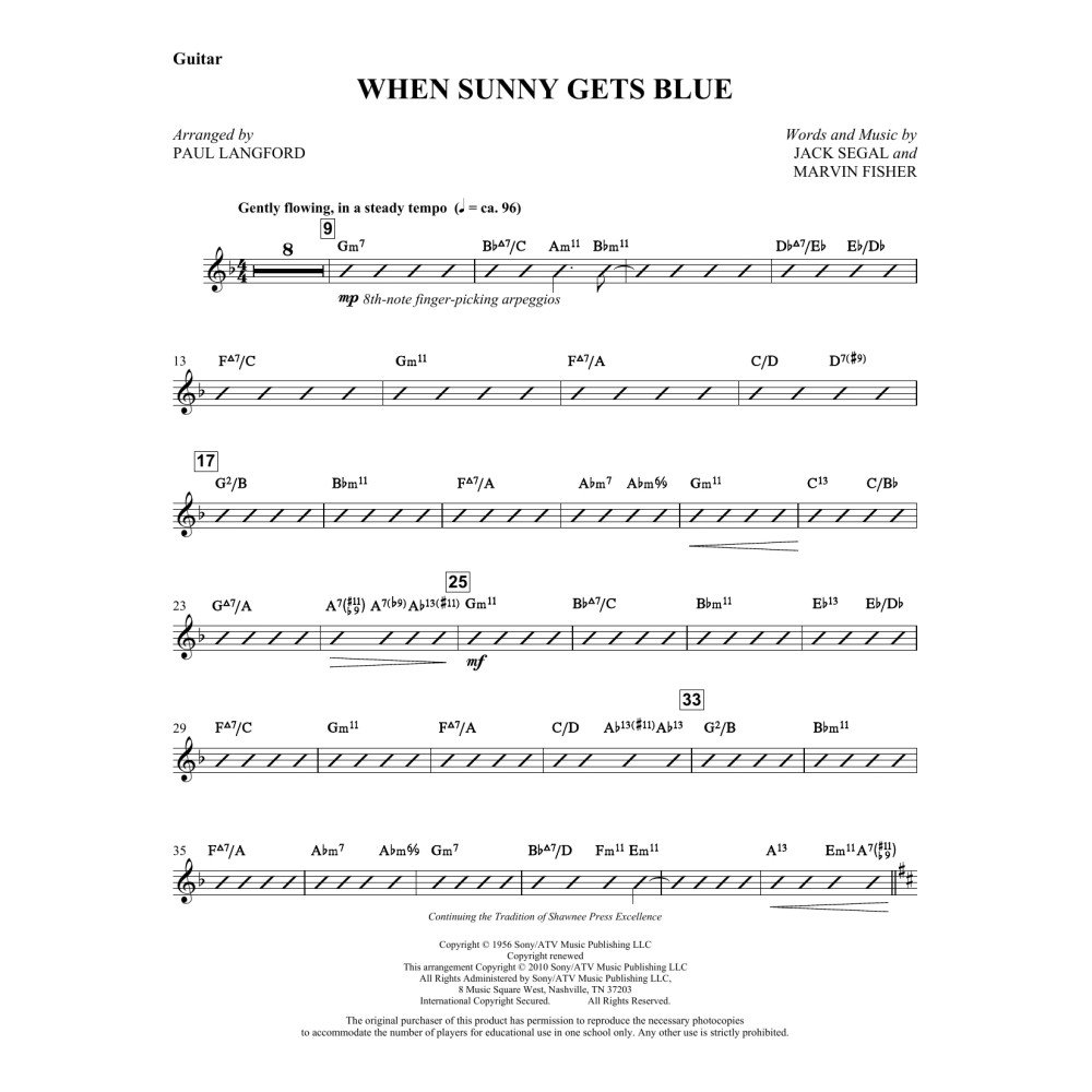 When Sunny Gets Blue - Guitar