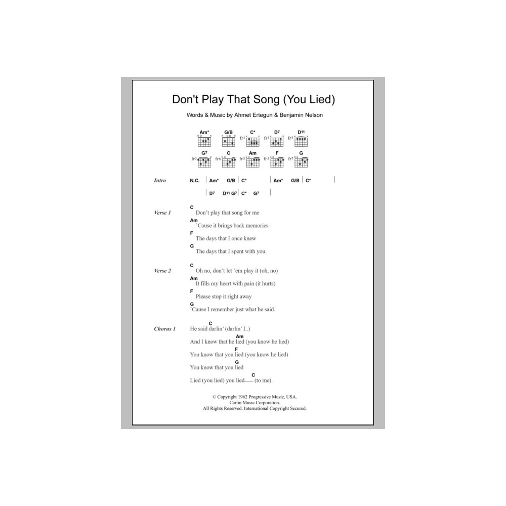 Don't Play That Song (You Lied)