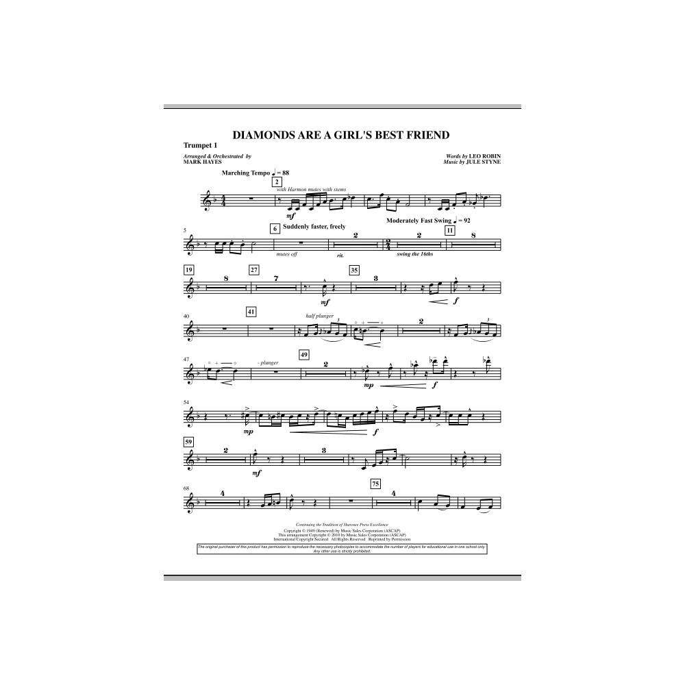 Diamonds Are A Girl's Best Friend - Trumpet 1