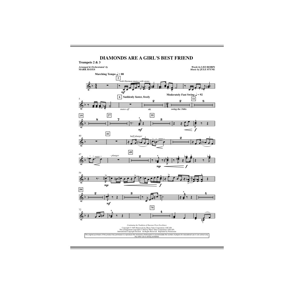 Diamonds Are A Girl's Best Friend - Trumpet 2, 3