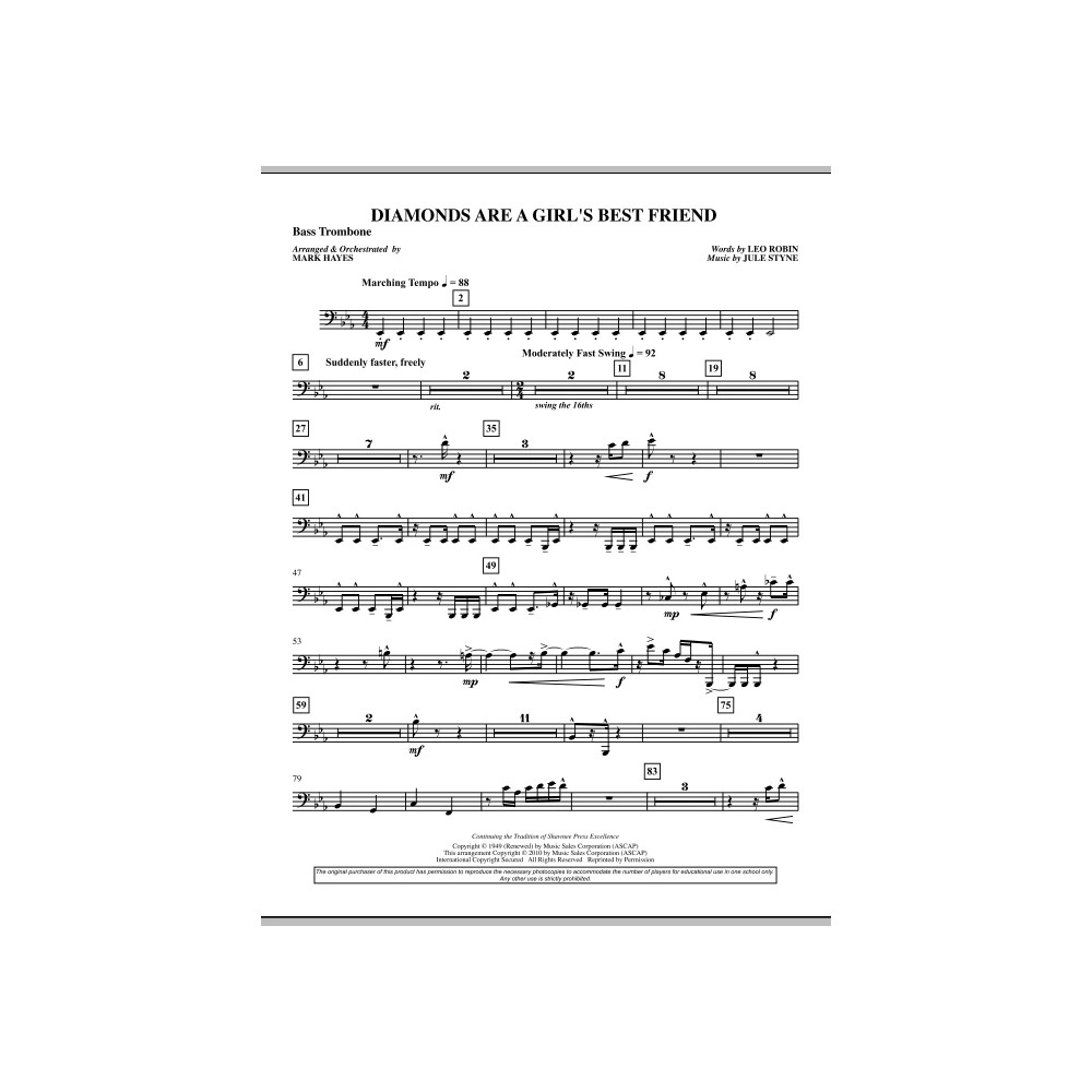 Diamonds Are A Girl's Best Friend - Bass Trombone