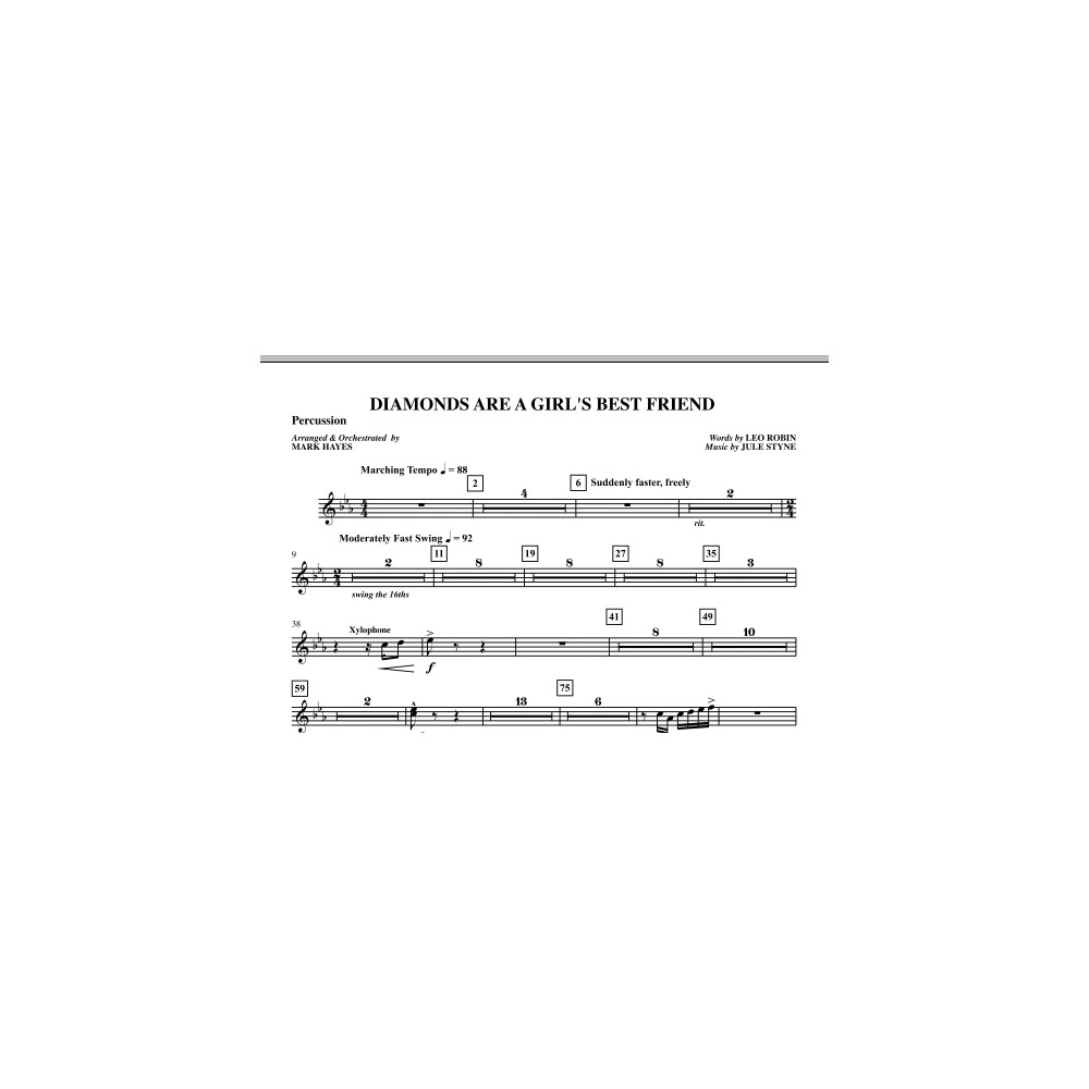Diamonds Are A Girl's Best Friend - Percussion