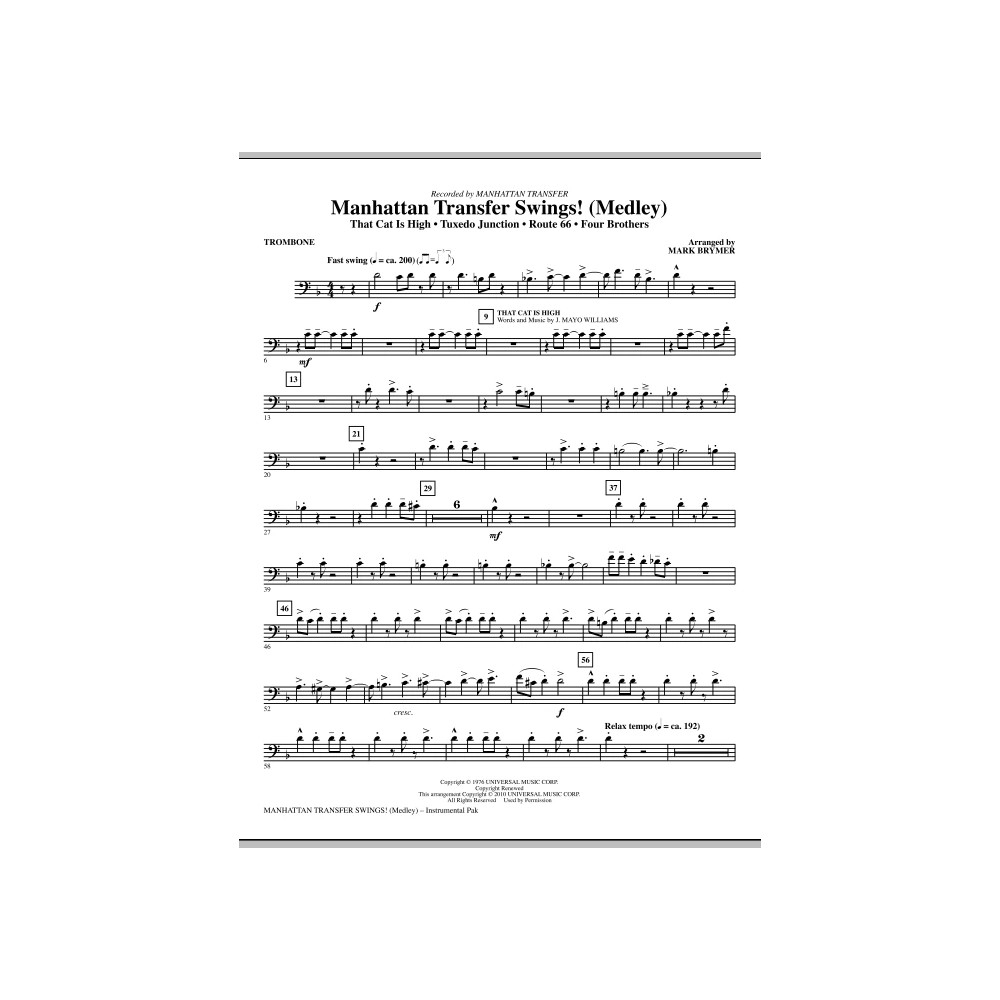 Manhattan Transfer Swings! (Medley) - Trombone