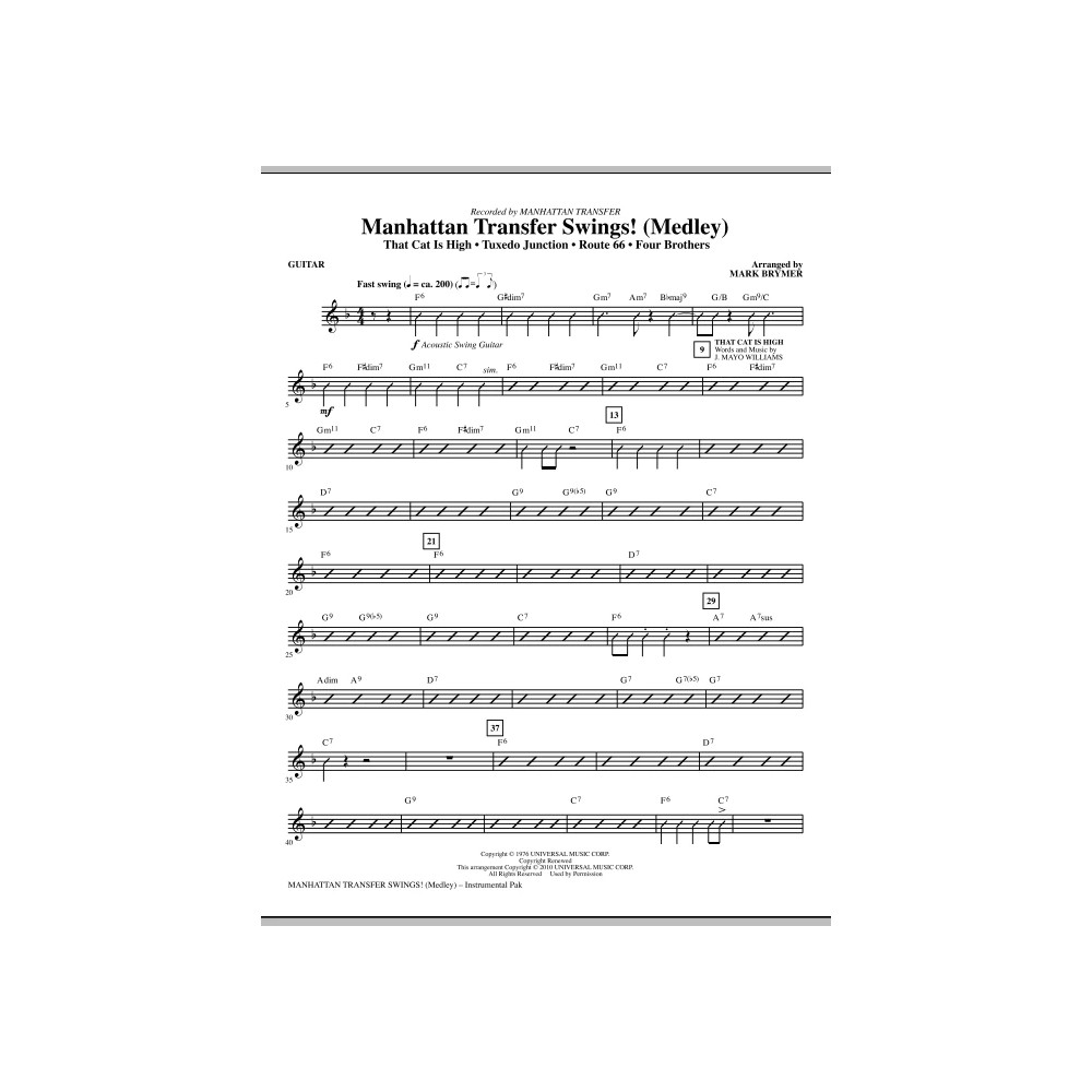 Manhattan Transfer Swings! (Medley) - Guitar