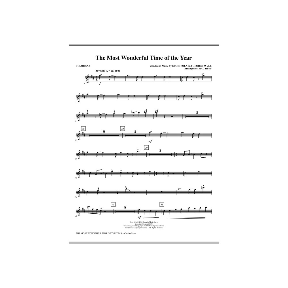 The Most Wonderful Time Of The Year - Tenor Sax