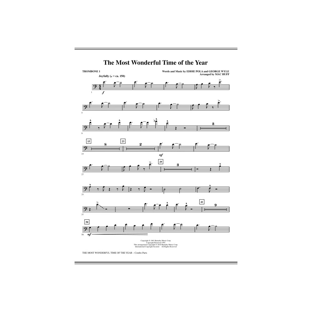The Most Wonderful Time Of The Year - Trombone 1