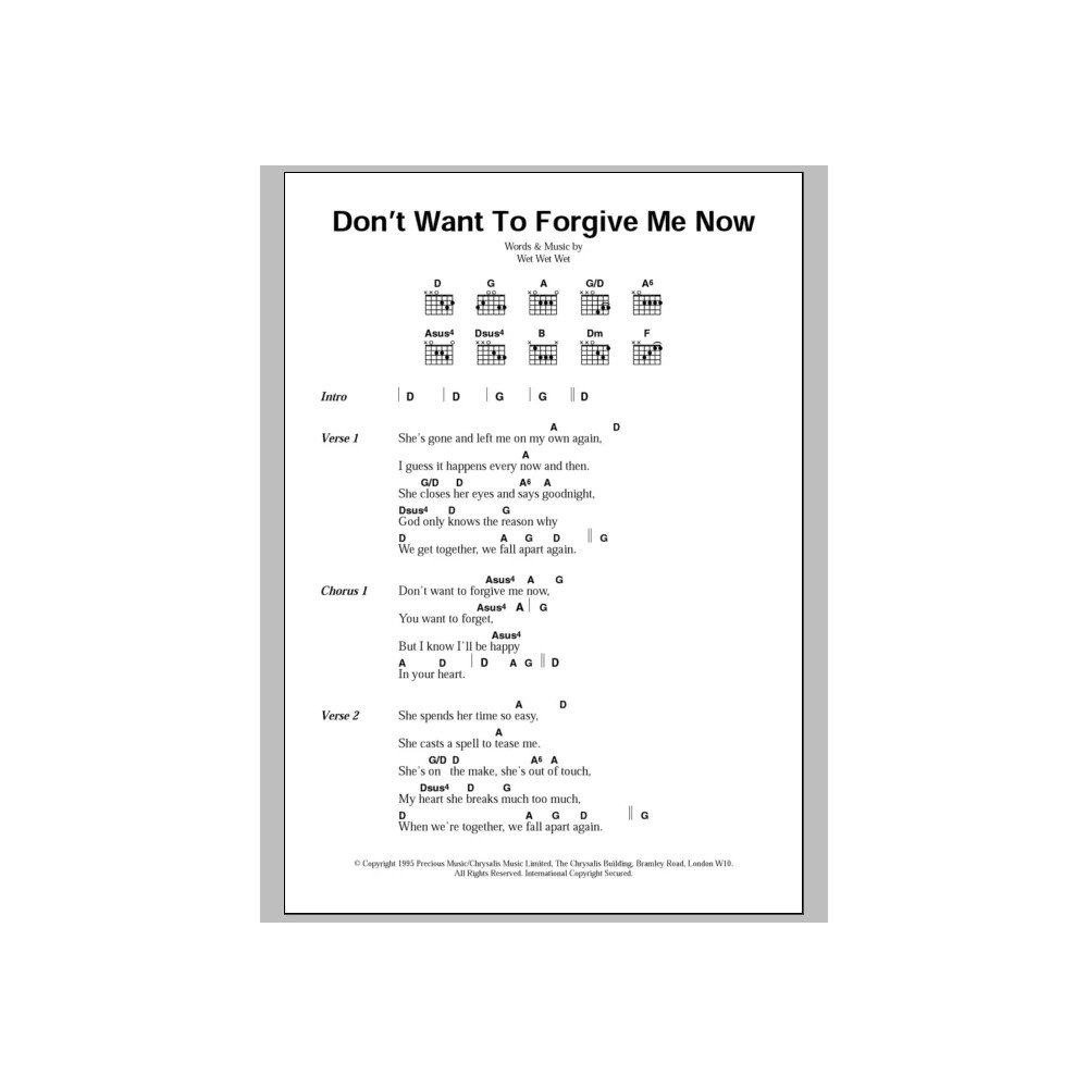 Don't Want To Forgive Me Now