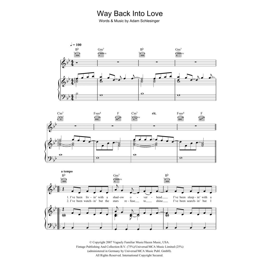 Way Back Into Love (aus dem Soundtrack zu ''Music And Lyrics'')