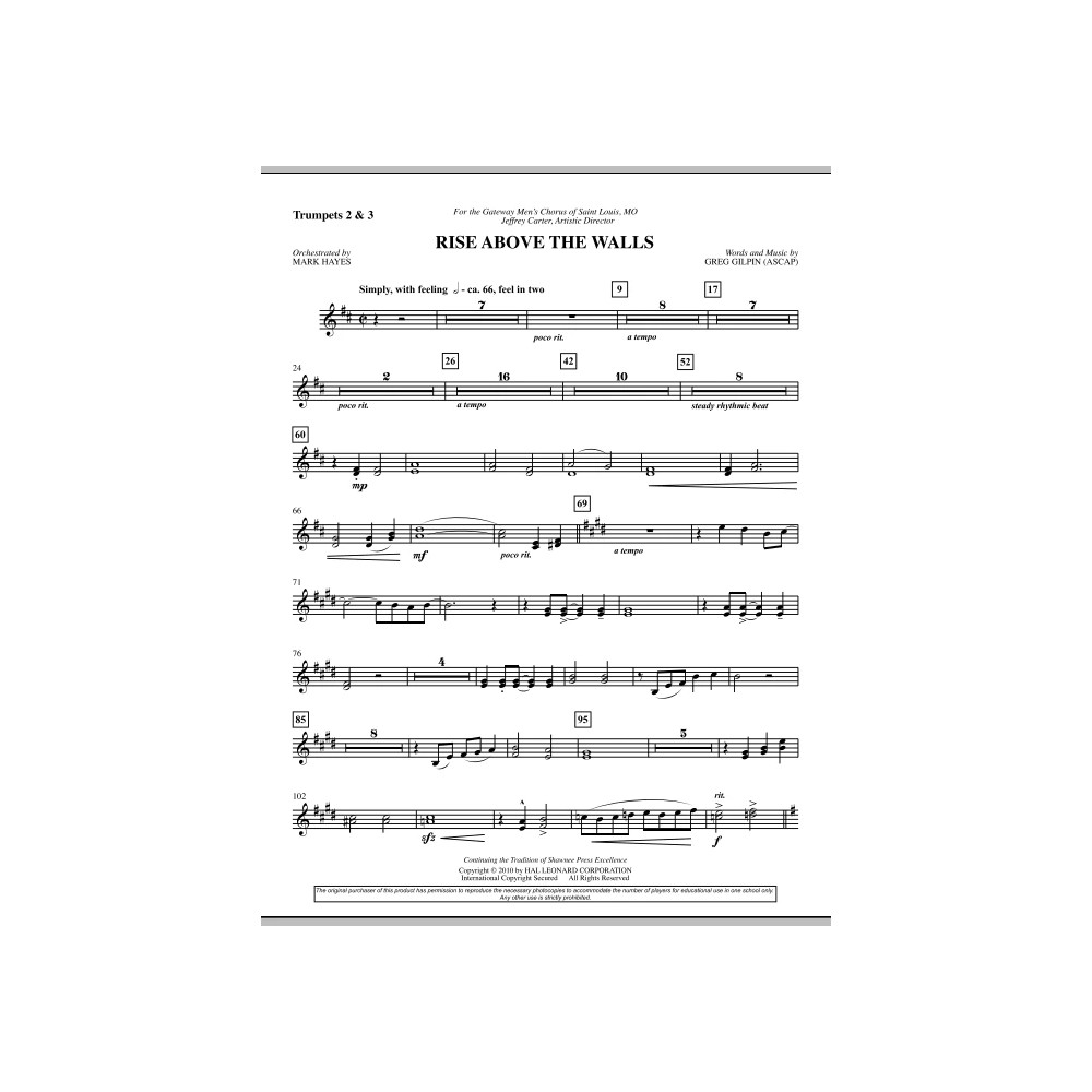 Rise Above The Walls - Trumpet 2, 3