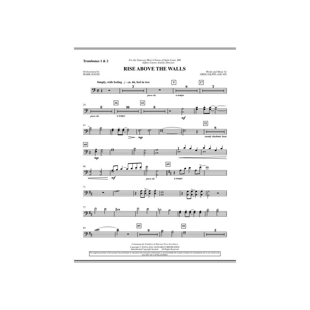 Rise Above The Walls - Trombone 1 & 2