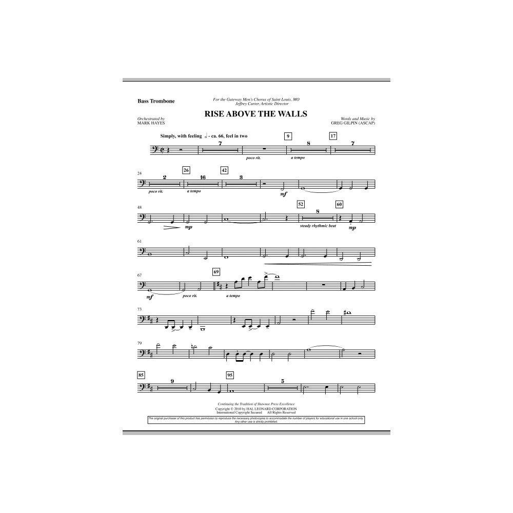 Rise Above The Walls - Bass Trombone