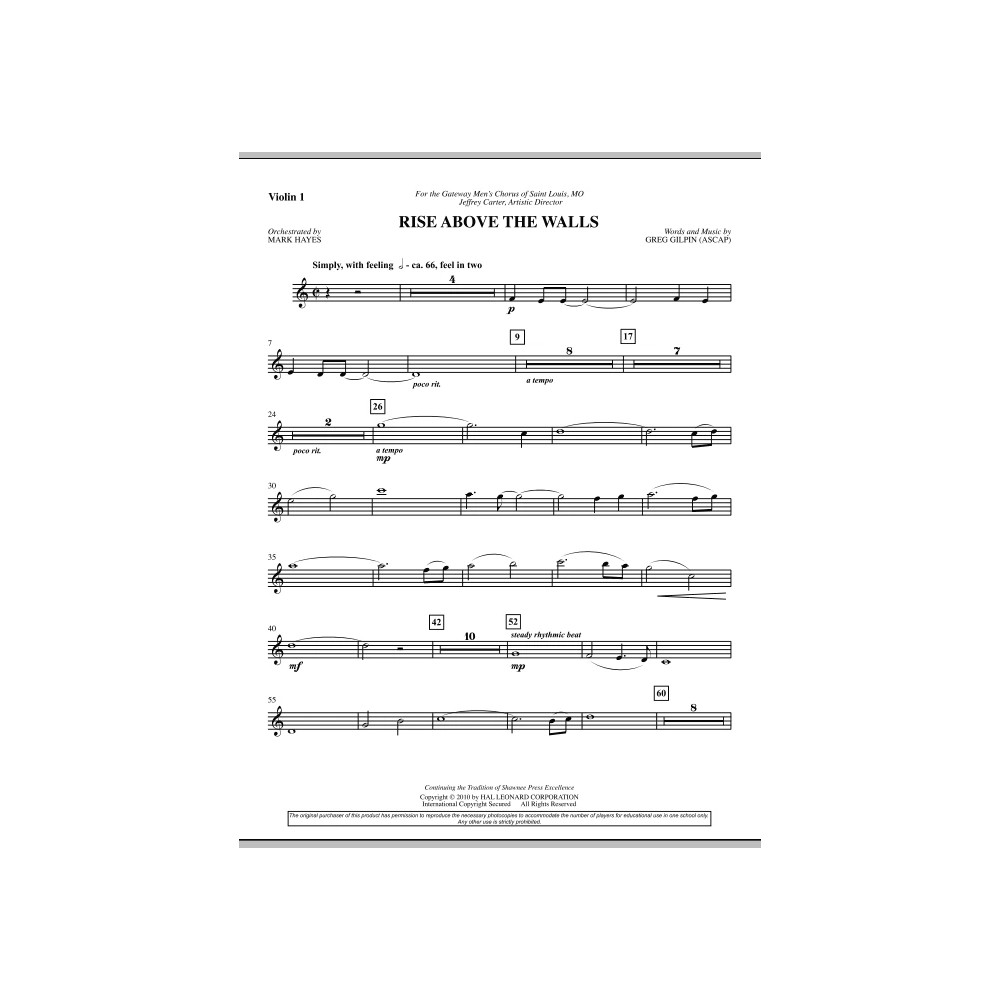 Rise Above The Walls - Violin 1
