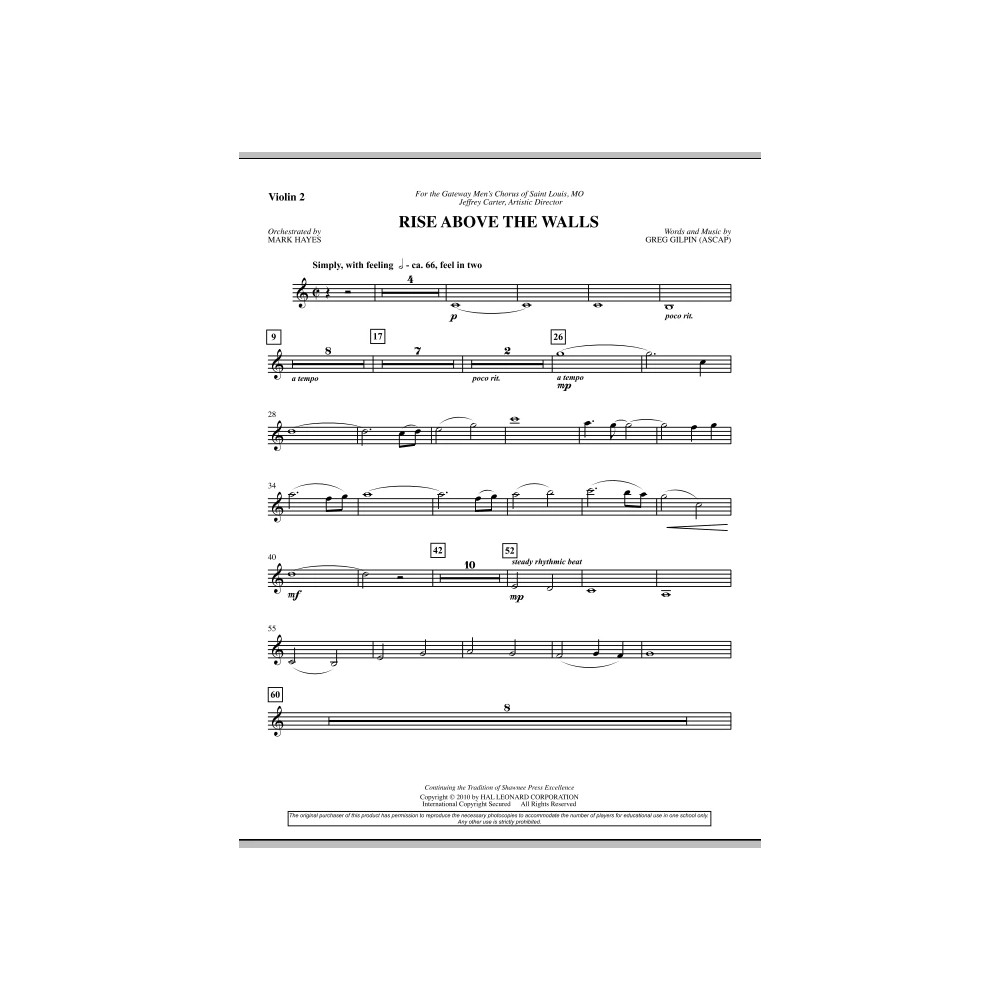 Rise Above The Walls - Violin 2